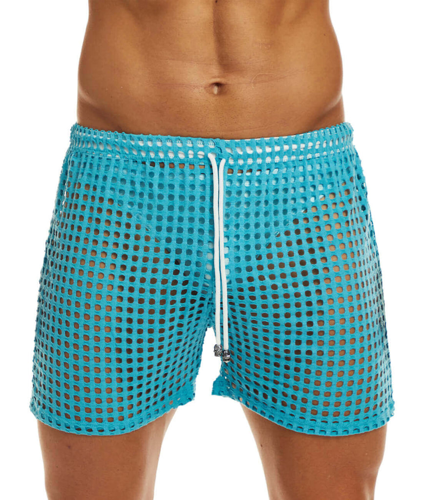 Buy MIZOK Men's Workout Yoga Short Sexy Breathable Underwear Split Side  Boxer Shorts White XL at