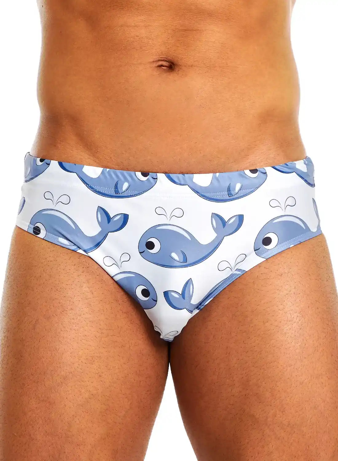 JHKKU Men's Killer Whale Orca Swim Briefs Square Leg