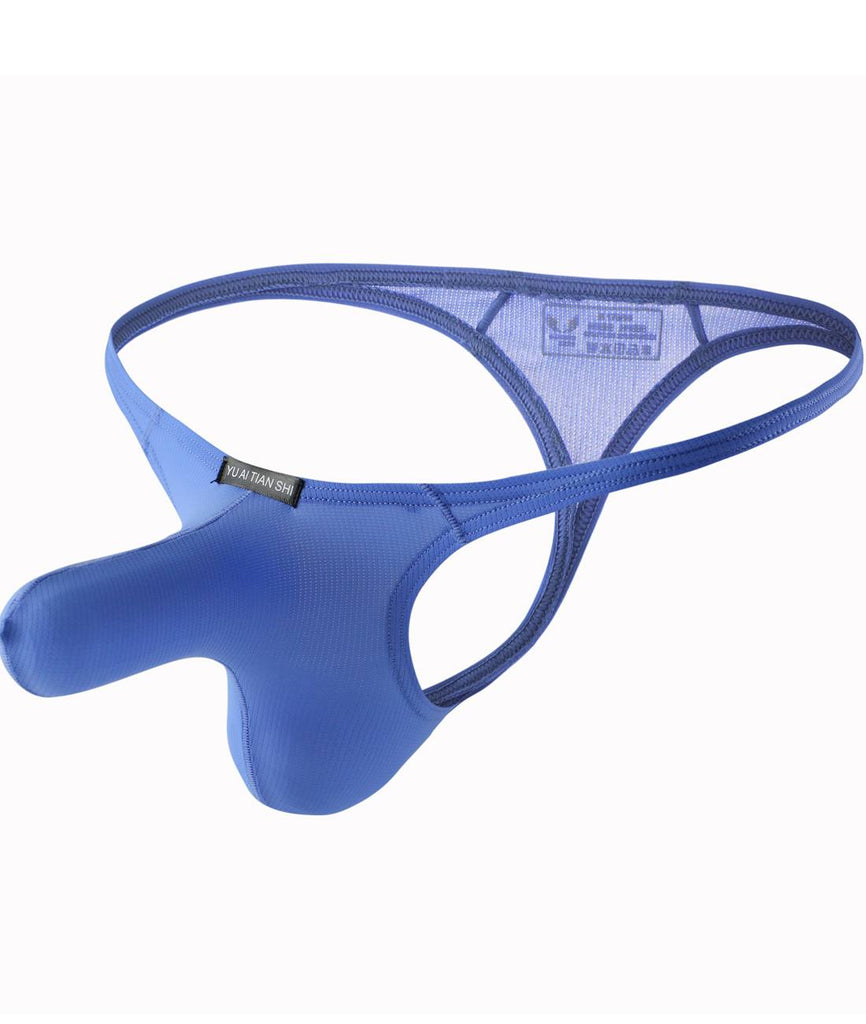 LONG POUCH G-String THONG - BLUE - mizokwear