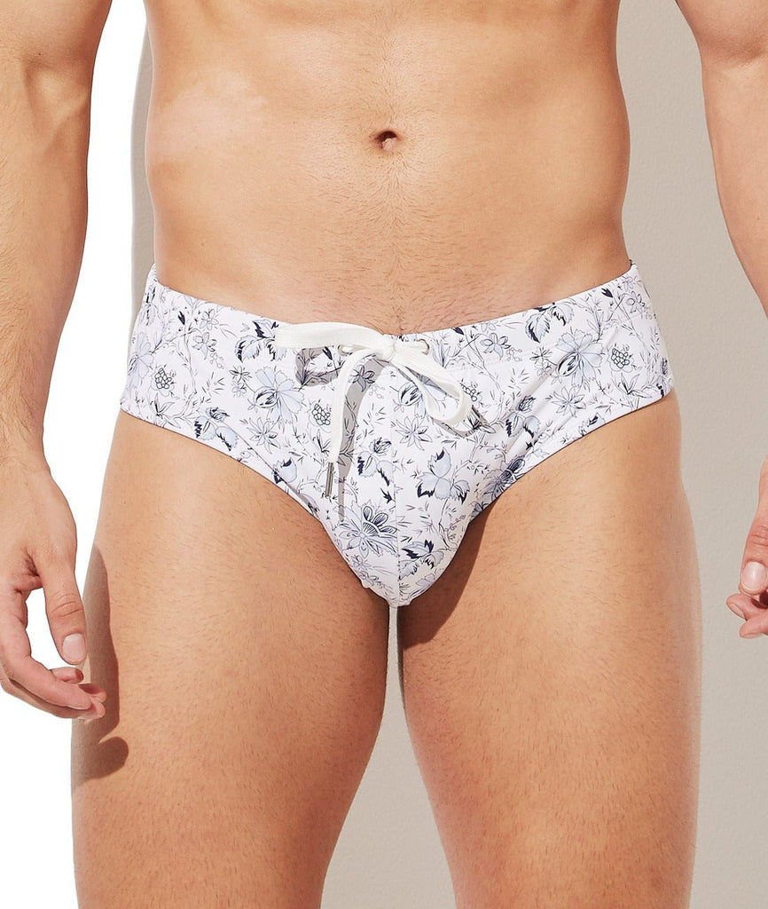 Print SWIM BRIEF - WHITE - mizokwear