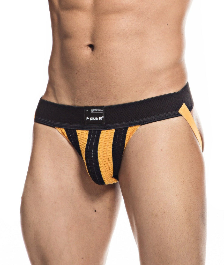 STRIPE JOCKSTRAP - BLACK/ORANGE - mizokwear