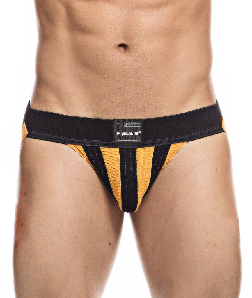 STRIPE JOCKSTRAP - BLACK/ORANGE - mizokwear