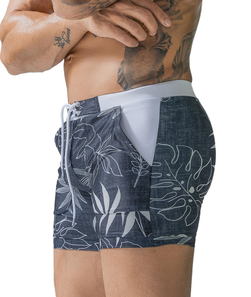 SWIM BRIEF S-YK210-Black Leaf - mizokwear