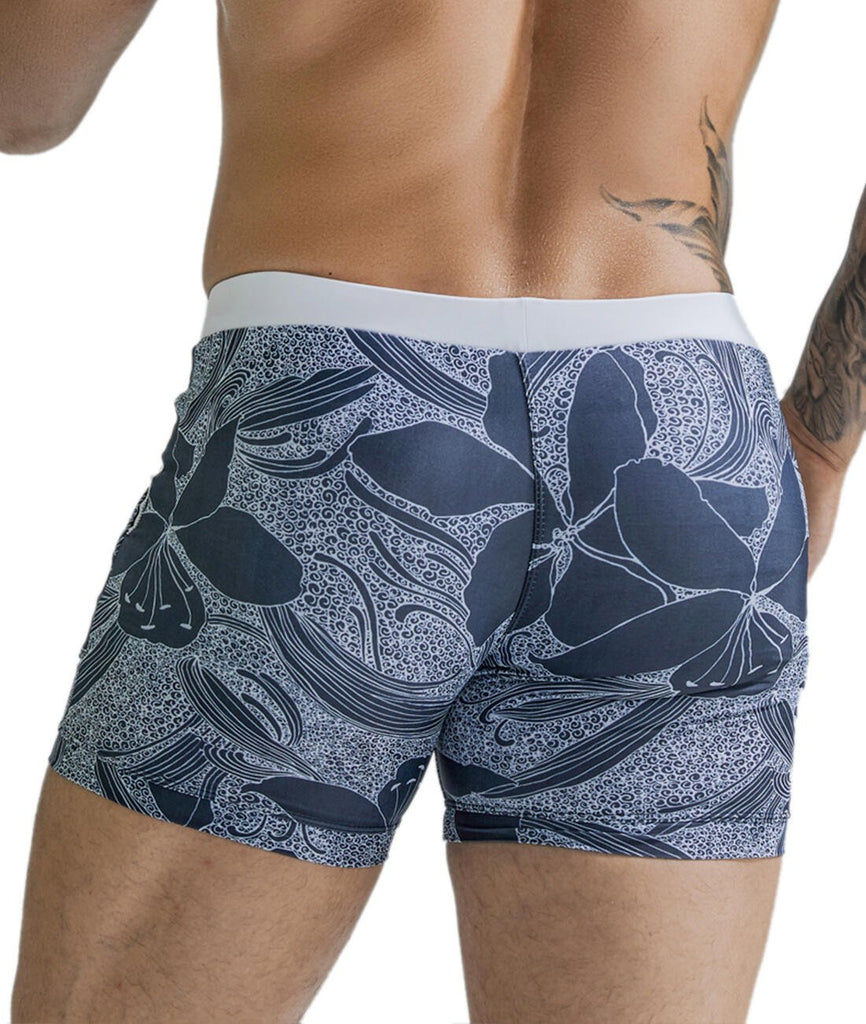 SWIM BRIEF S-YK210-Navy Leaf - mizokwear